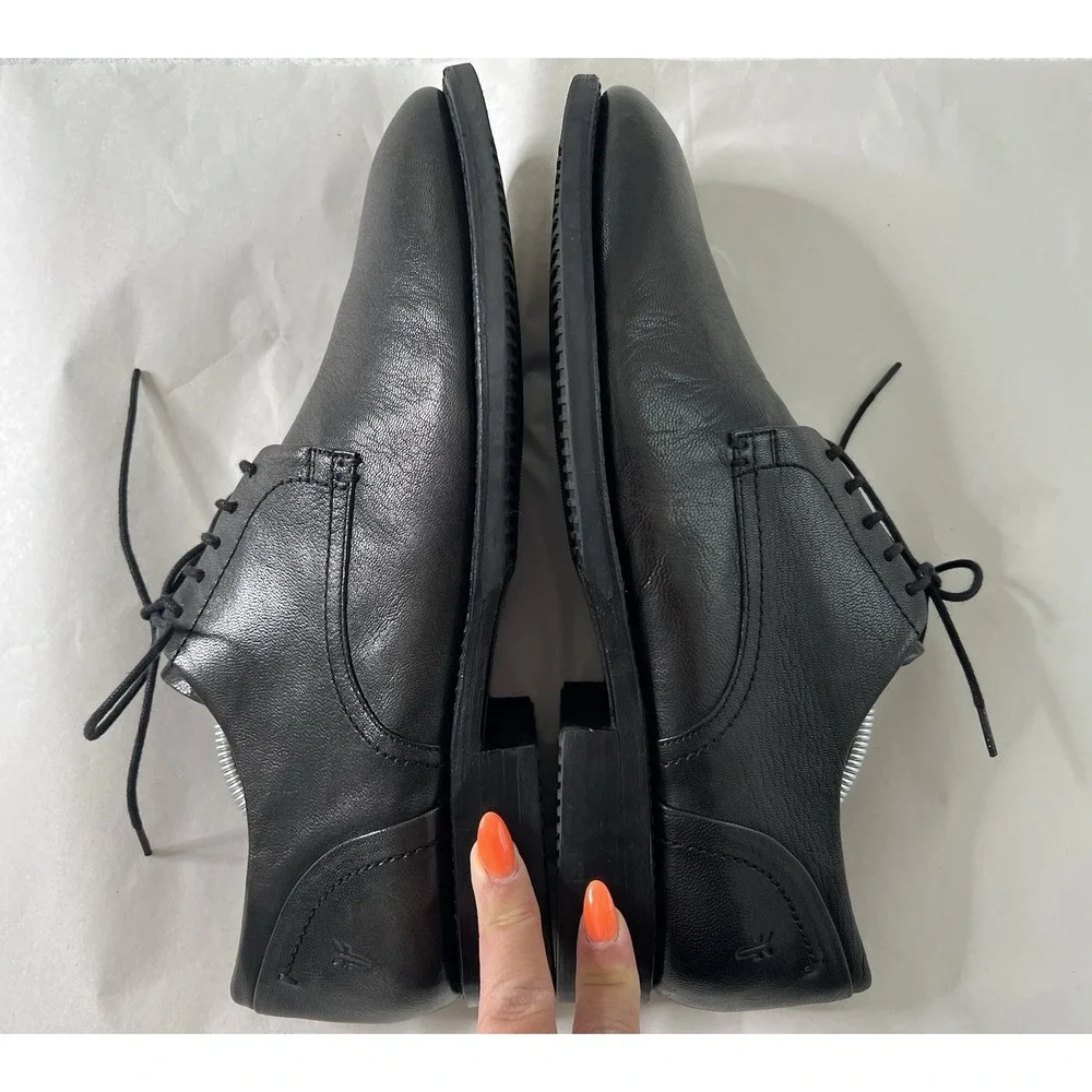 Frye Mens Corey Oxford Lace Up Goat Leather Black Casual Dress Wedding Shoes 11M